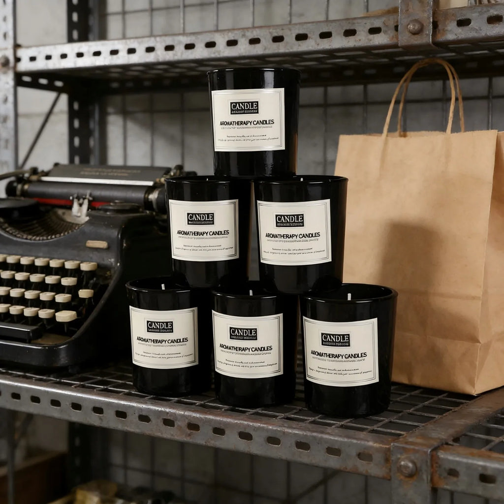 1pc vela de copo de vidro preto fosco-sem fumaça perfumada aromática, decoração de escritório em casa na moda vela essencial aconchegante