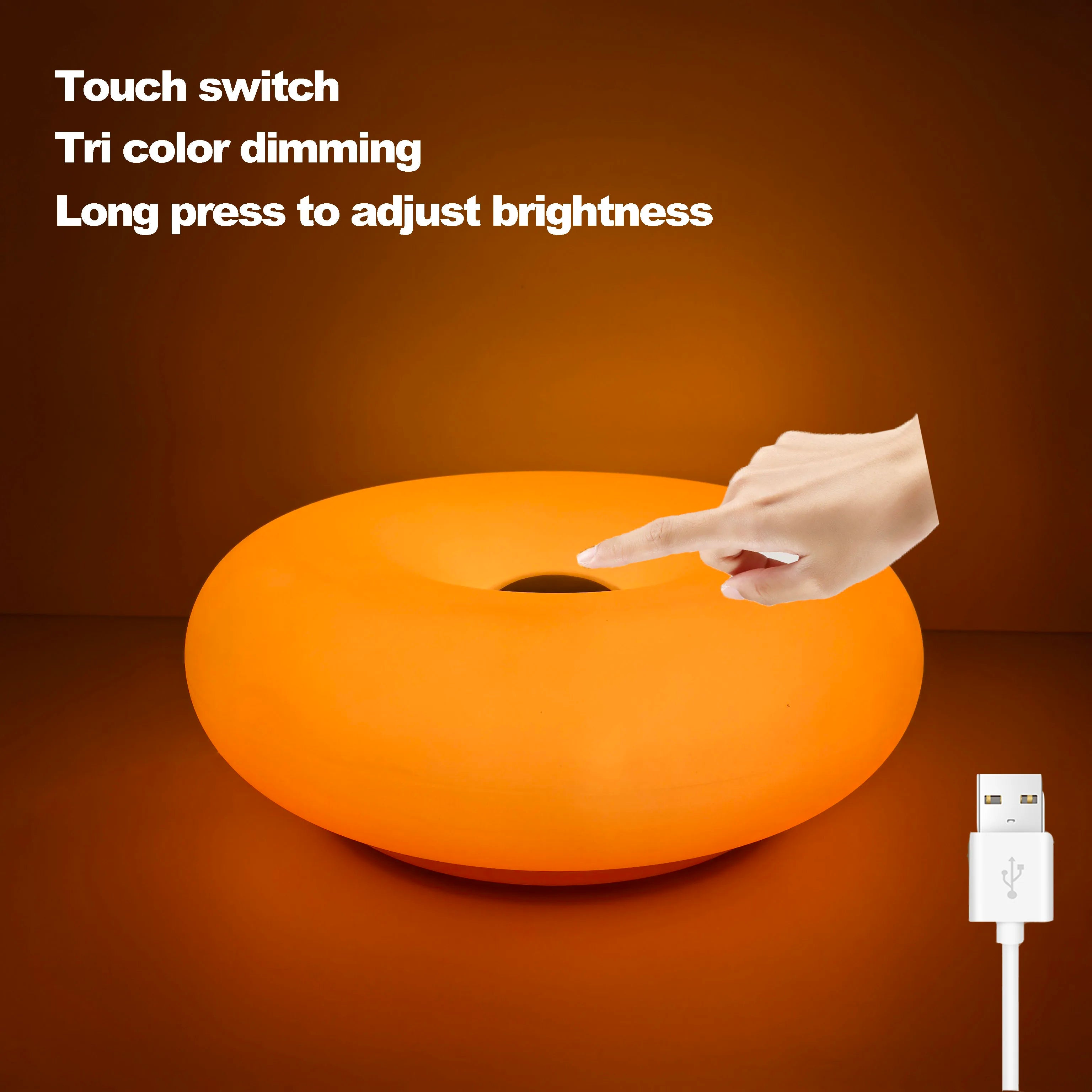 Bauhaus candeeiro de mesa usb plug quarto lâmpada cabeceira sala estar jantar decoração donut luz ambiente (não vidro)