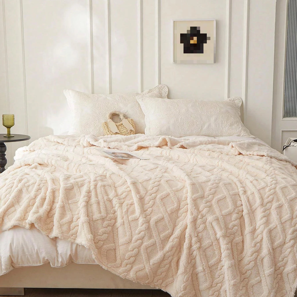 1pc cobertor de lã coral de camada única, cobertor leve e multiuso capa de cama, para sala de estar capa de sofá, cobertor de cochilo