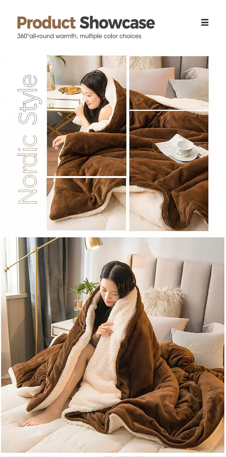 Cobertor de lã para manter aquecido, cobertores de cama de inverno, dupla face, capa de edredom queen, acampamento, cama de casal, colcha na cama