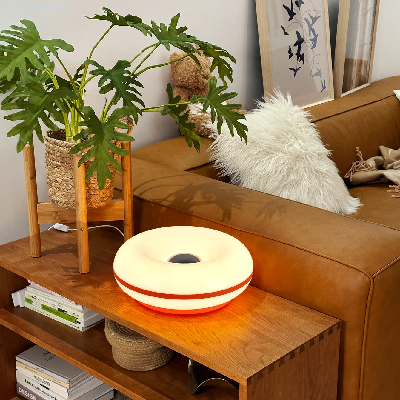 Bauhaus candeeiro de mesa usb plug quarto lâmpada cabeceira sala estar jantar decoração donut luz ambiente (não vidro)