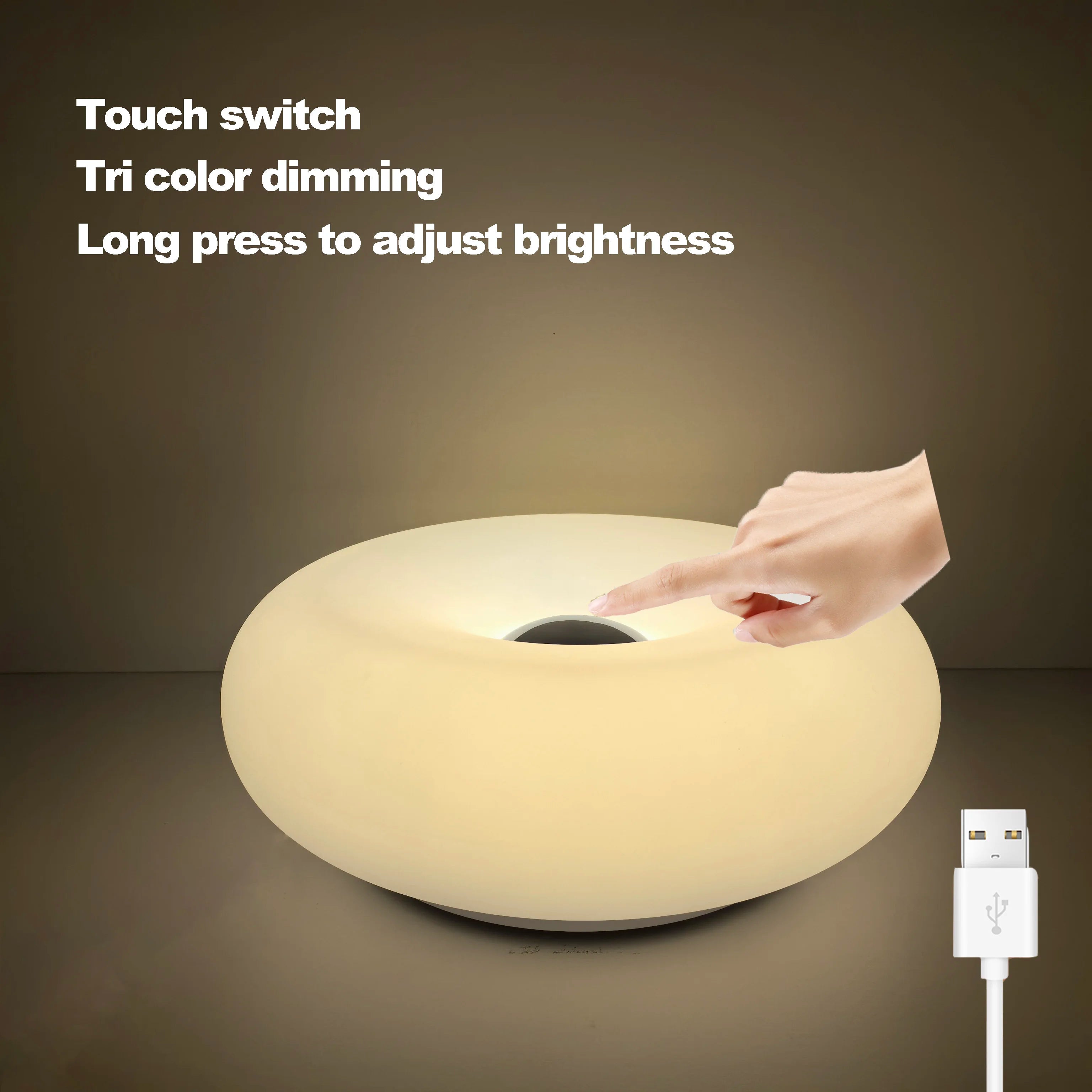 Bauhaus candeeiro de mesa usb plug quarto lâmpada cabeceira sala estar jantar decoração donut luz ambiente (não vidro)