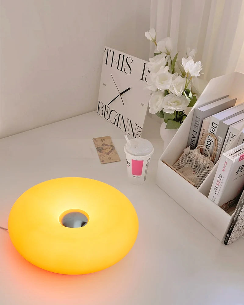 Bauhaus candeeiro de mesa usb plug quarto lâmpada cabeceira sala estar jantar decoração donut luz ambiente (não vidro)