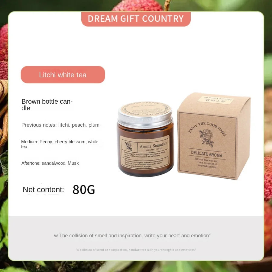 1pc copo de vidro marrom vela aromaterapia vela perfumada sem fumaça adequada para decoração de casa aniversário presente do dia dos namorados