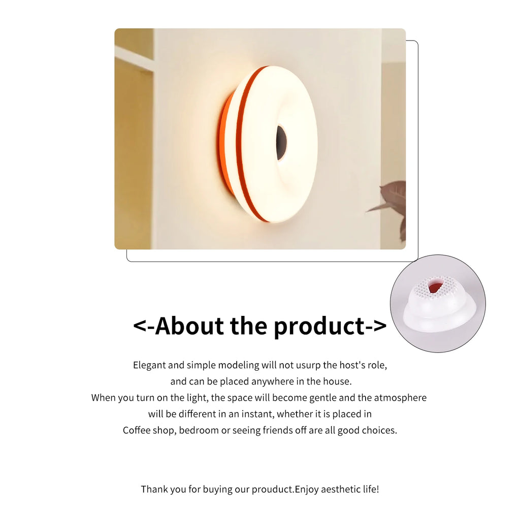 Bauhaus candeeiro de mesa usb plug quarto lâmpada cabeceira sala estar jantar decoração donut luz ambiente (não vidro)