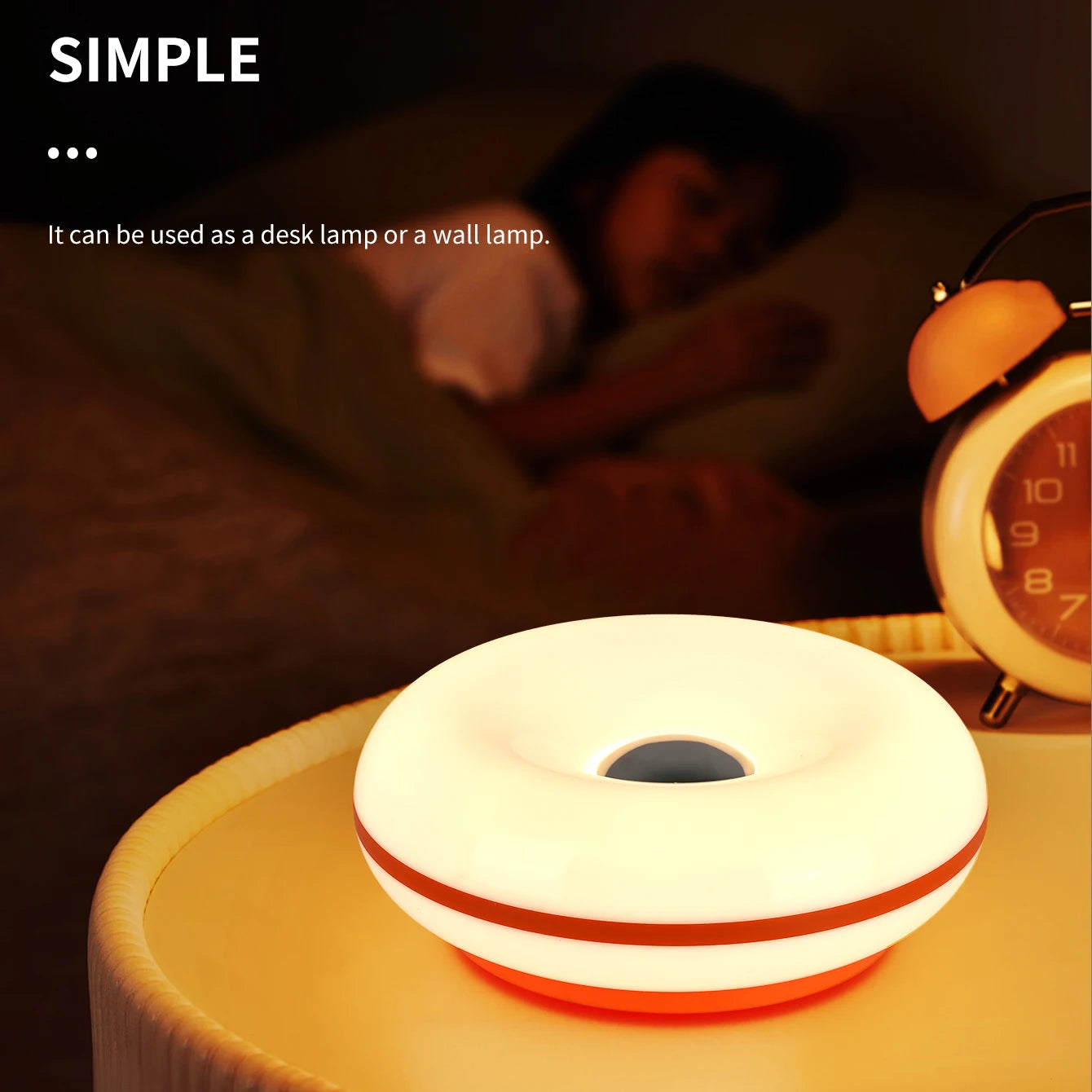 Bauhaus candeeiro de mesa usb plug quarto lâmpada cabeceira sala estar jantar decoração donut luz ambiente (não vidro)