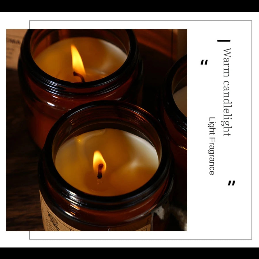 1pc copo de vidro marrom vela aromaterapia vela perfumada sem fumaça adequada para decoração de casa aniversário presente do dia dos namorados
