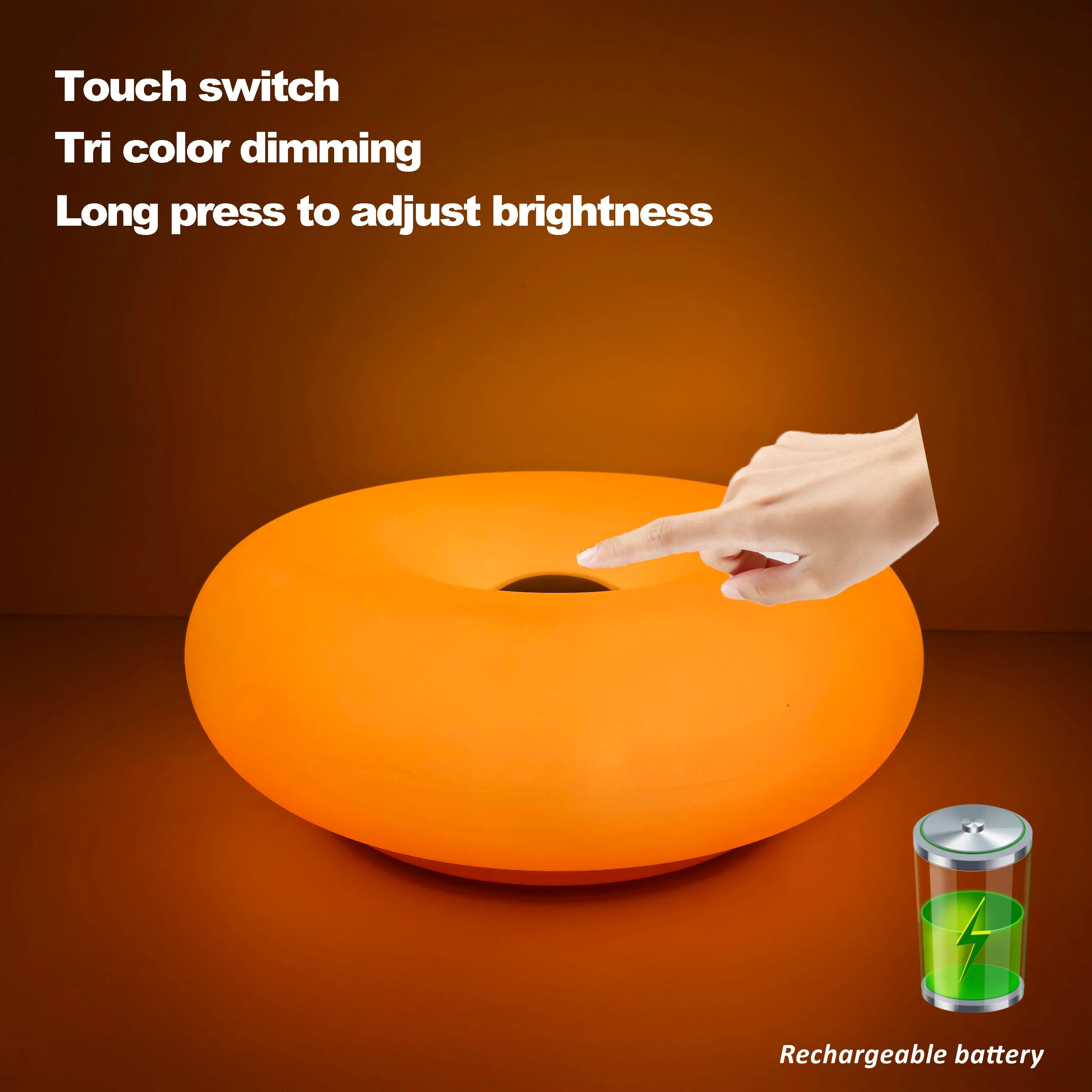 Bauhaus candeeiro de mesa usb plug quarto lâmpada cabeceira sala estar jantar decoração donut luz ambiente (não vidro)