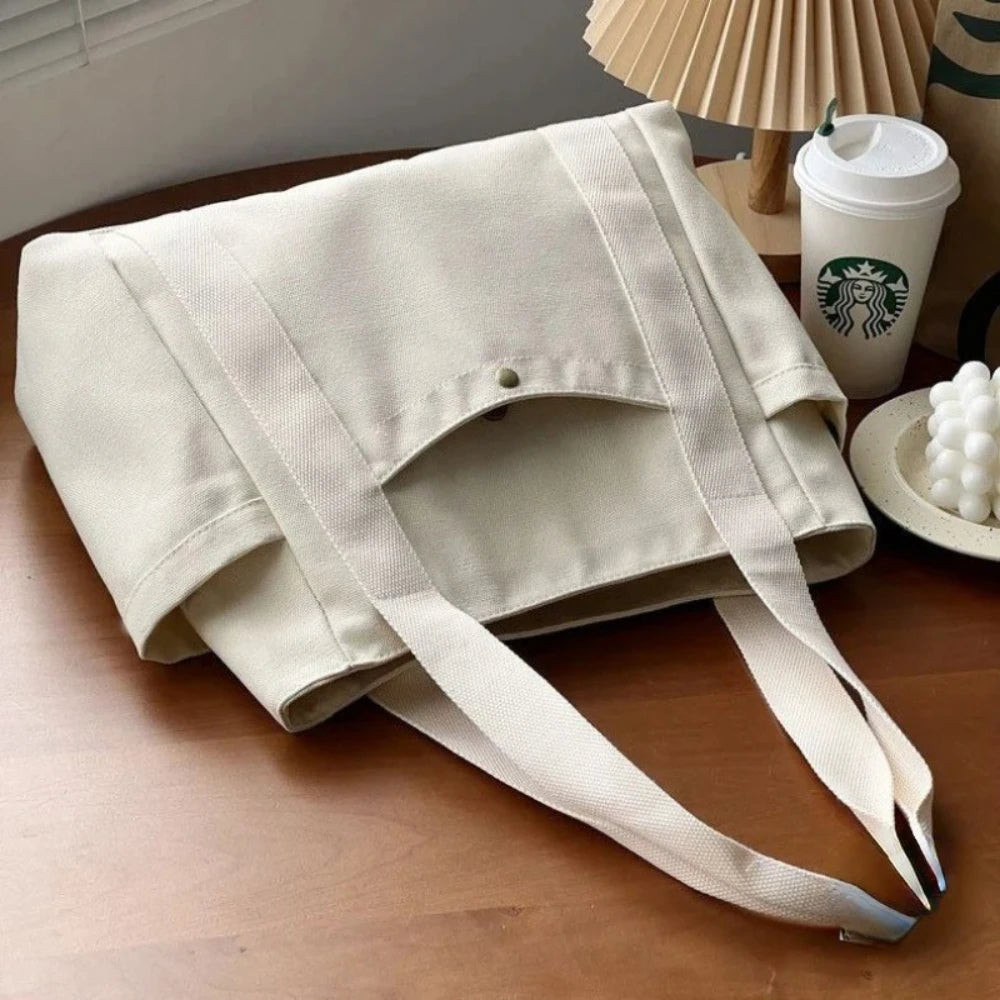 Sacolas de lona de grande capacidade para trabalho, pendulares, estilo universitário, roupa estudantil, bolsa de ombro, bolsa de compras