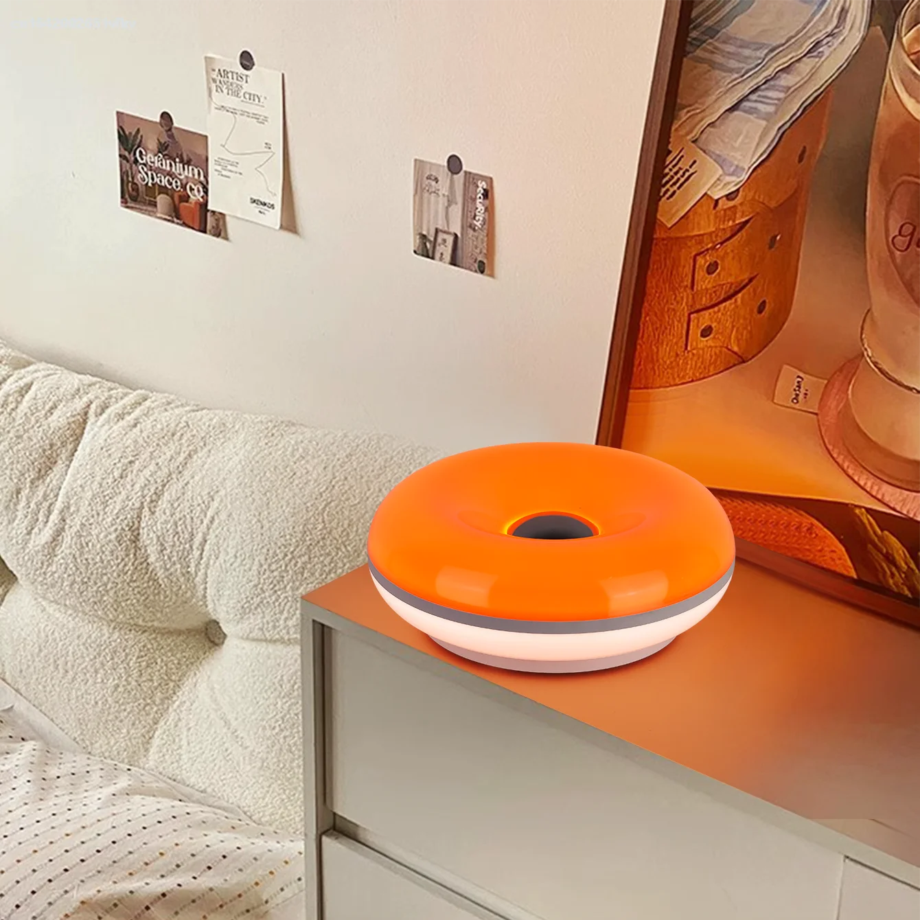 Bauhaus candeeiro de mesa usb plug quarto lâmpada cabeceira sala estar jantar decoração donut luz ambiente (não vidro)