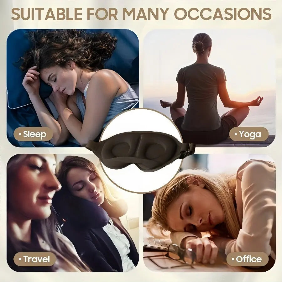 Máscara de olhos tridimensional 3D para dormir e sombreamento, especial para adultos, meninos e meninas, para aliviar a fadiga, respirável e
