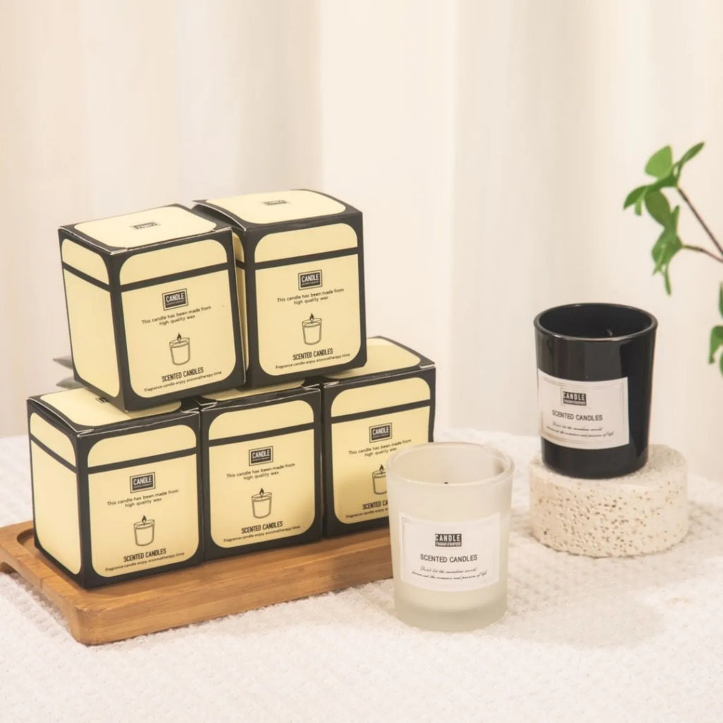 1pc vela de copo de vidro preto fosco-sem fumaça perfumada aromática, decoração de escritório em casa na moda vela essencial aconchegante