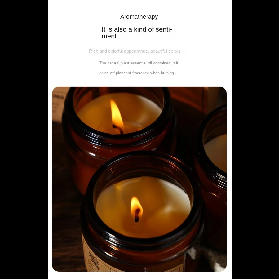 1pc copo de vidro marrom vela aromaterapia vela perfumada sem fumaça adequada para decoração de casa aniversário presente do dia dos namorados
