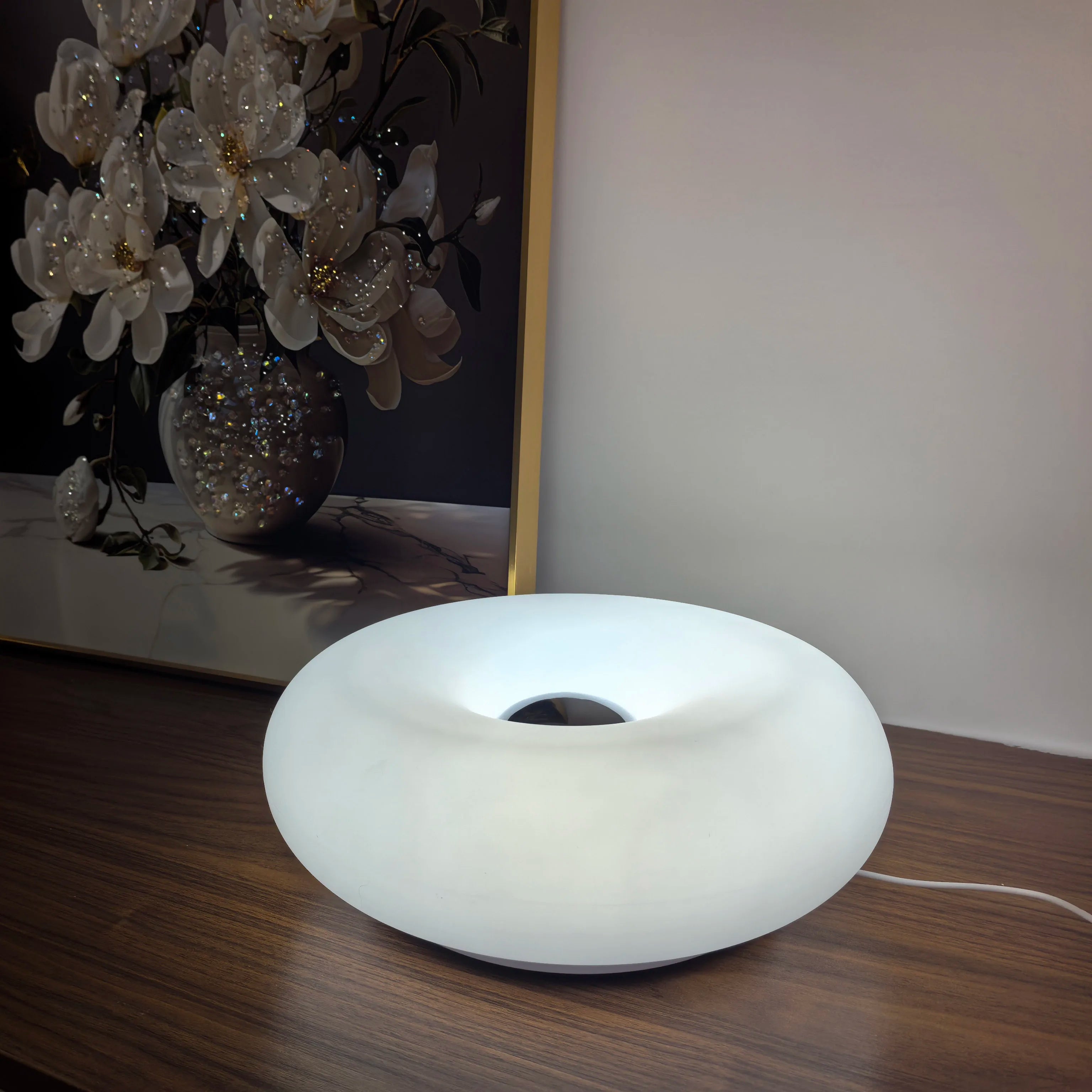 Bauhaus candeeiro de mesa usb plug quarto lâmpada cabeceira sala estar jantar decoração donut luz ambiente (não vidro)