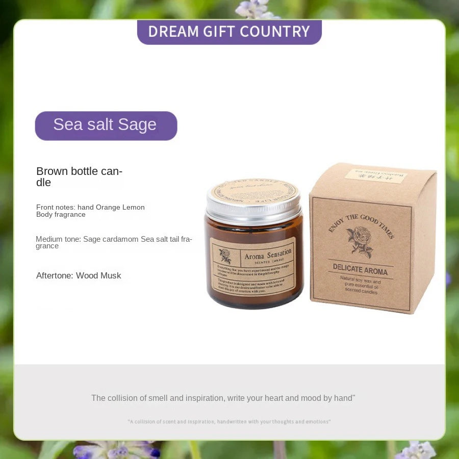 1pc copo de vidro marrom vela aromaterapia vela perfumada sem fumaça adequada para decoração de casa aniversário presente do dia dos namorados