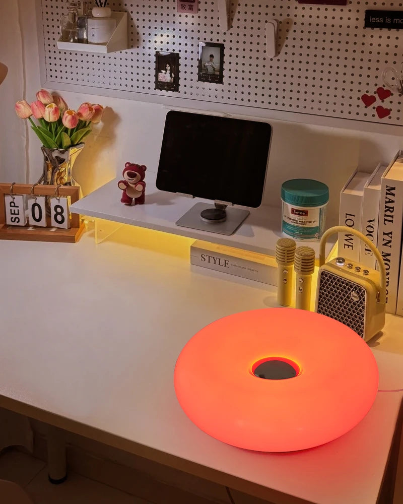 Bauhaus candeeiro de mesa usb plug quarto lâmpada cabeceira sala estar jantar decoração donut luz ambiente (não vidro)