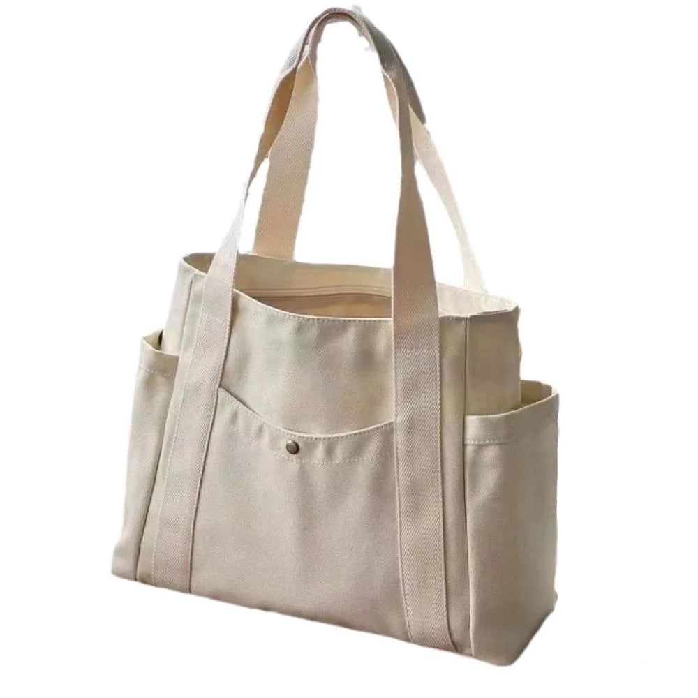 Sacolas de lona de grande capacidade para trabalho, pendulares, estilo universitário, roupa estudantil, bolsa de ombro, bolsa de compras