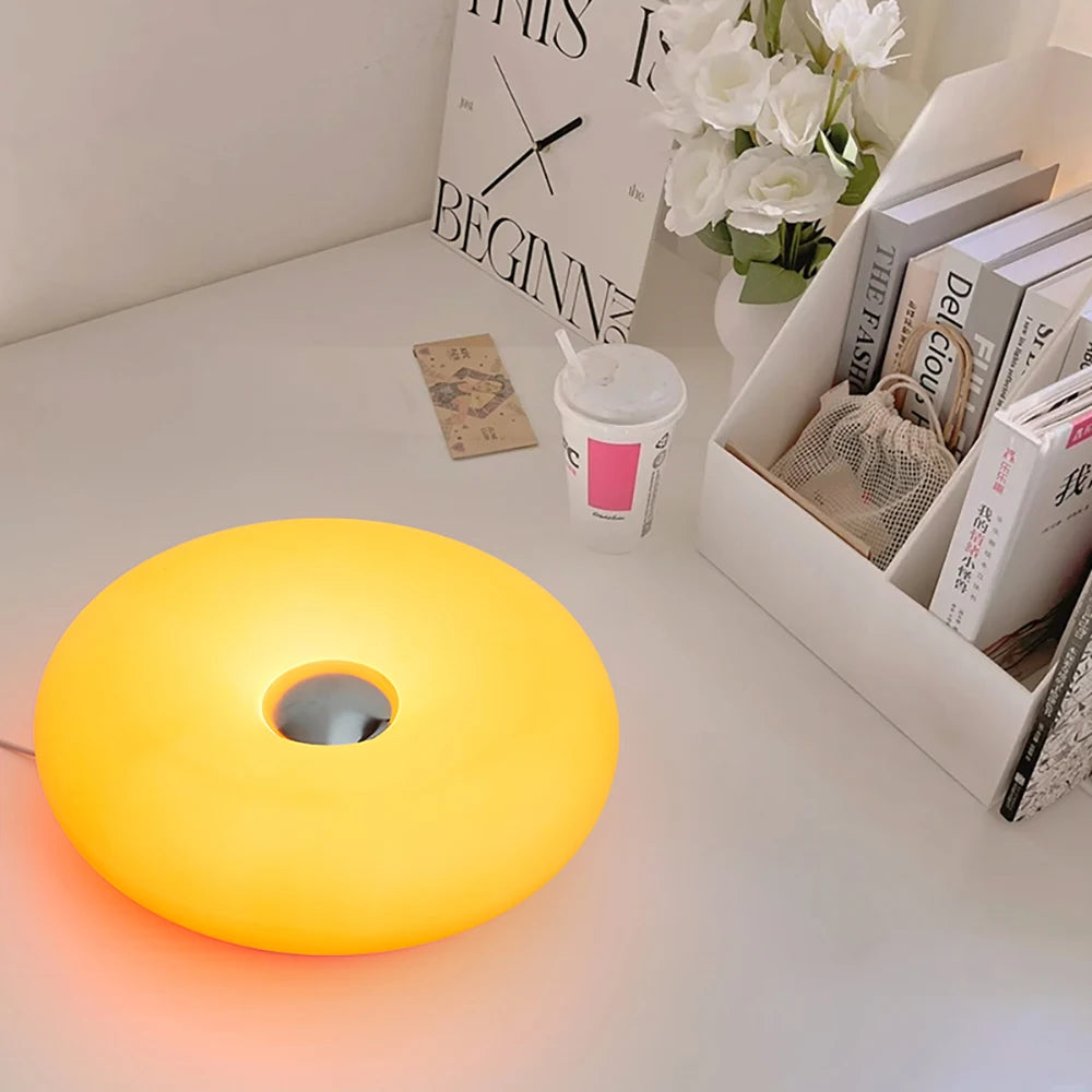 Bauhaus candeeiro de mesa usb plug quarto lâmpada cabeceira sala estar jantar decoração donut luz ambiente (não vidro)