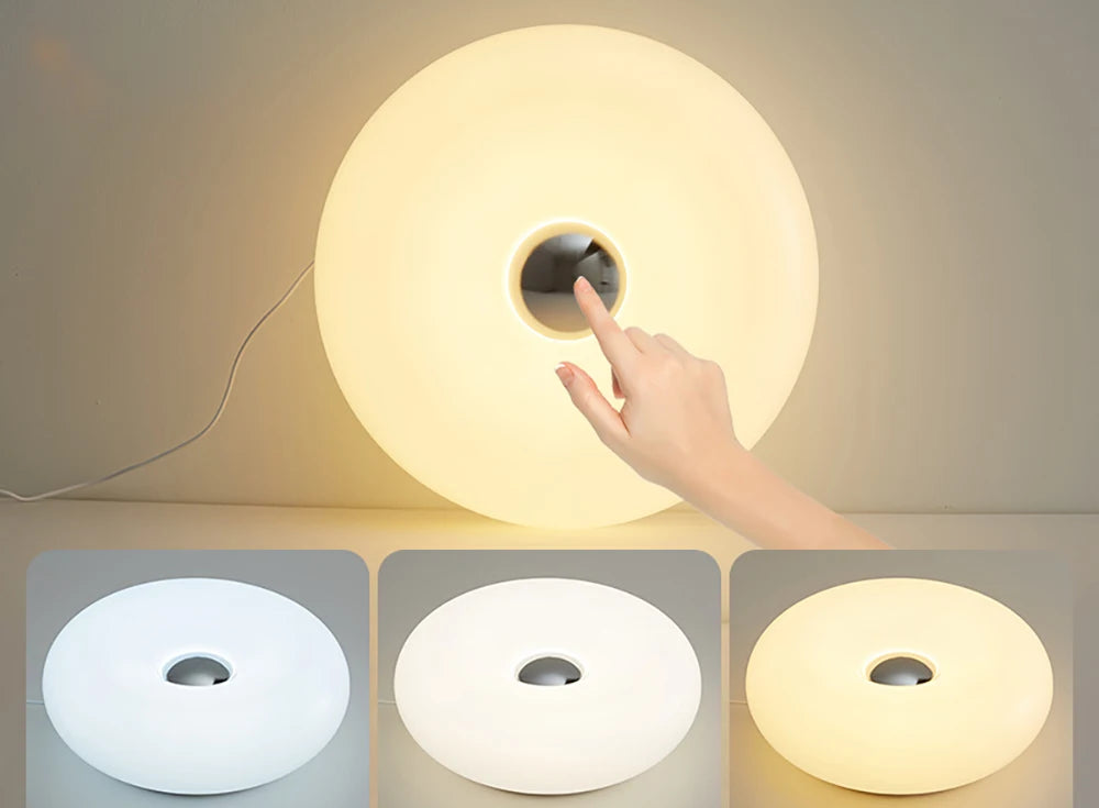 Bauhaus candeeiro de mesa usb plug quarto lâmpada cabeceira sala estar jantar decoração donut luz ambiente (não vidro)