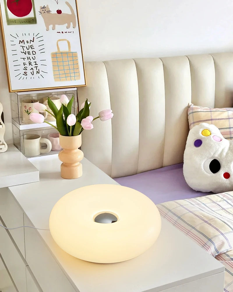 Bauhaus candeeiro de mesa usb plug quarto lâmpada cabeceira sala estar jantar decoração donut luz ambiente (não vidro)