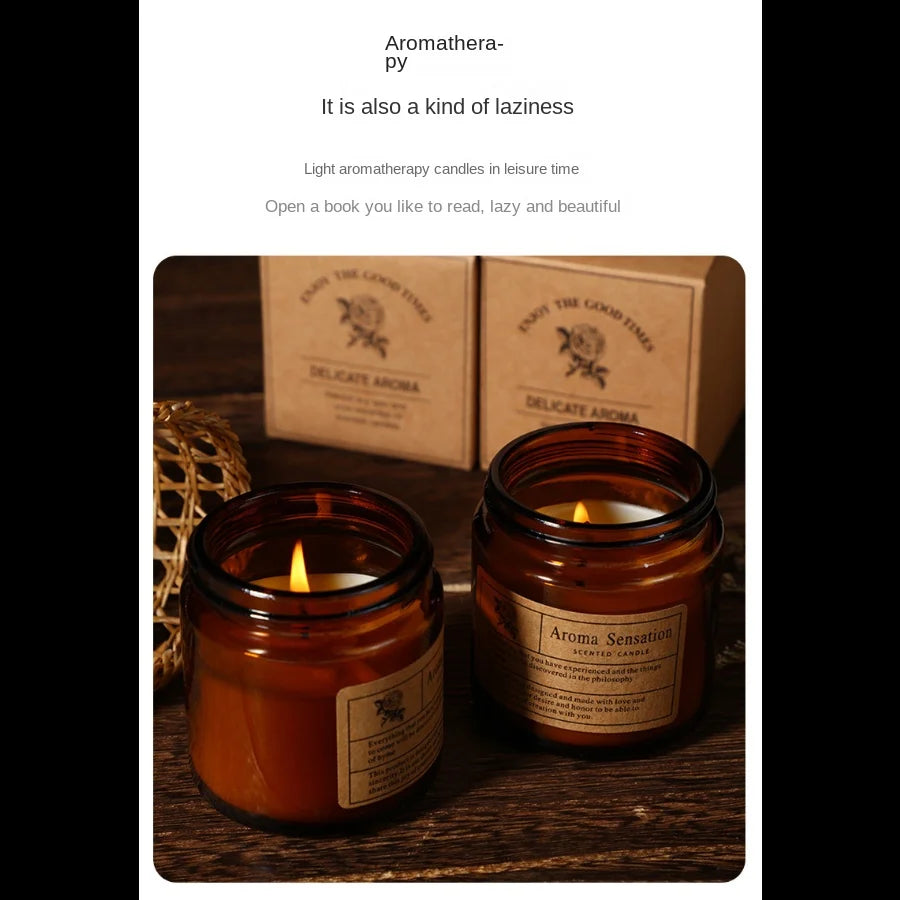 1pc copo de vidro marrom vela aromaterapia vela perfumada sem fumaça adequada para decoração de casa aniversário presente do dia dos namorados