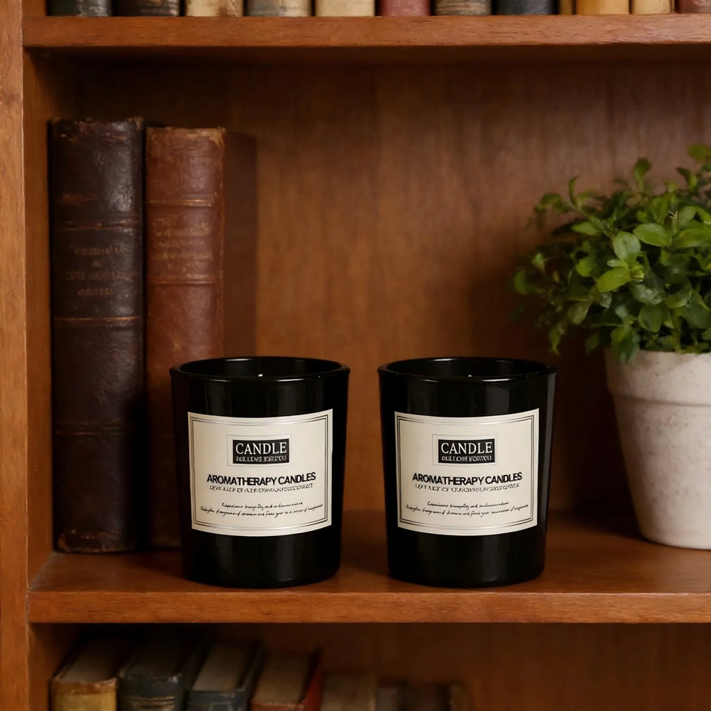 1pc vela de copo de vidro preto fosco-sem fumaça perfumada aromática, decoração de escritório em casa na moda vela essencial aconchegante