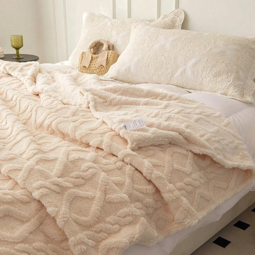 1pc cobertor de lã coral de camada única, cobertor leve e multiuso capa de cama, para sala de estar capa de sofá, cobertor de cochilo
