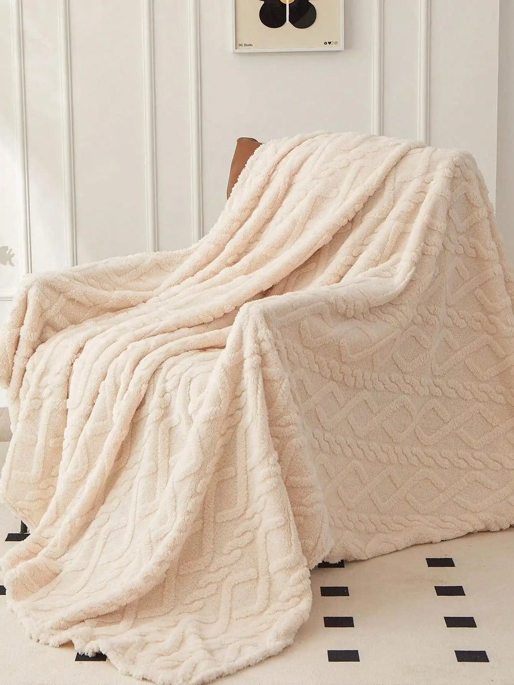 1pc cobertor de lã coral de camada única, cobertor leve e multiuso capa de cama, para sala de estar capa de sofá, cobertor de cochilo