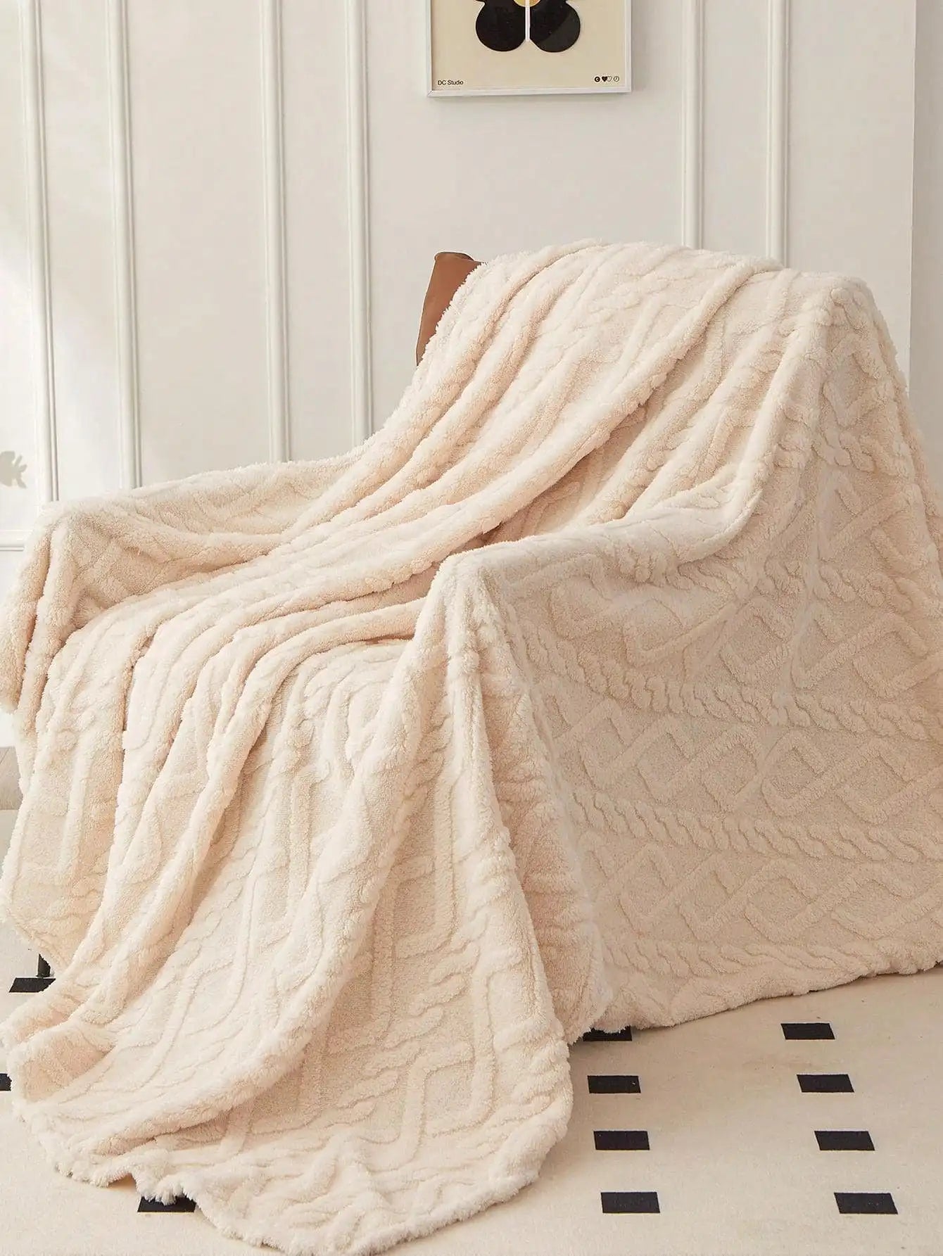 1pc cobertor de lã coral de camada única, cobertor leve e multiuso capa de cama, para sala de estar capa de sofá, cobertor de cochilo