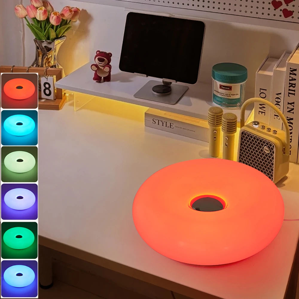 Bauhaus candeeiro de mesa usb plug quarto lâmpada cabeceira sala estar jantar decoração donut luz ambiente (não vidro)