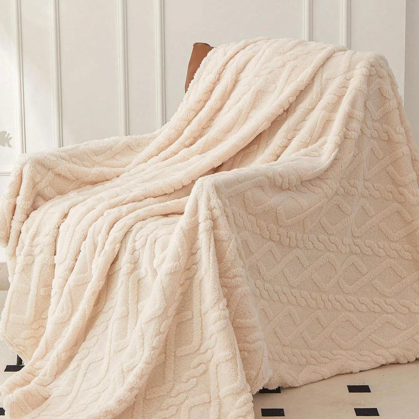 1pc cobertor de lã coral de camada única, cobertor leve e multiuso capa de cama, para sala de estar capa de sofá, cobertor de cochilo
