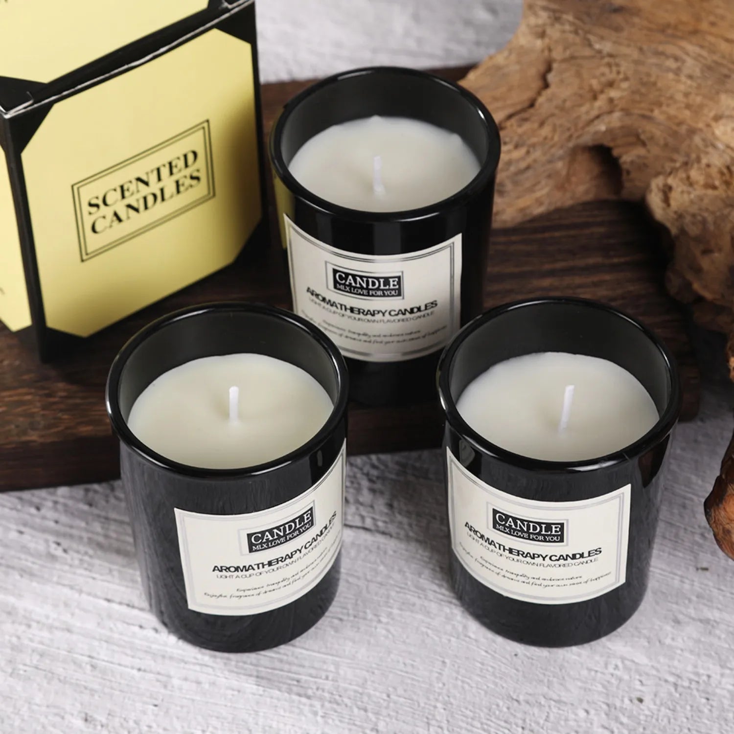 1pc vela de copo de vidro preto fosco-sem fumaça perfumada aromática, decoração de escritório em casa na moda vela essencial aconchegante